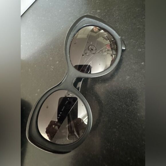 Prada Round Black Sunglasses Made in Italy main image 8